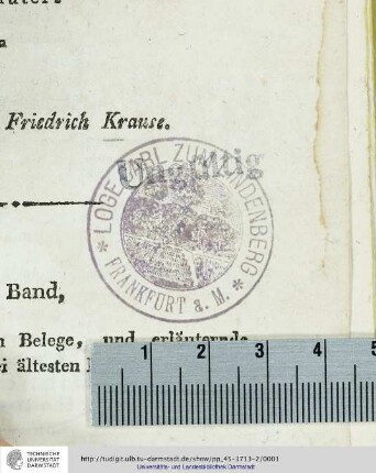 Stempel Johannis-Loge Carl zum Lindenberg