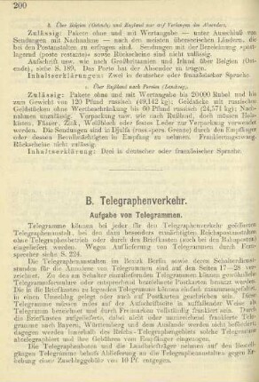 B. Telegraphenverkehr