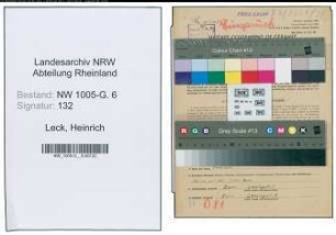 Entnazifizierung Heinrich Leck , geb. 23.08.1889 (Vertreter)