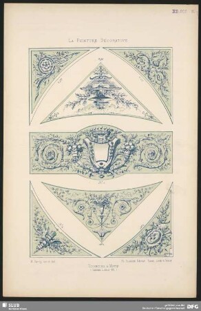 Zwickel, Thürvertiefungen, Mittel-Motive (Stil Louis XV.)