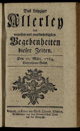 Den 27. März, 1764. Dreyzehntes Stück.