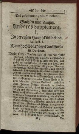 I. In der ersten Haupt- Distinction.