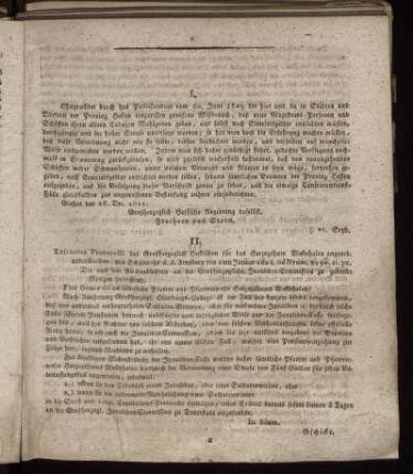 I. Allerhöchste Verordnungen. - 12. Hofkammer zu Gieffen.
