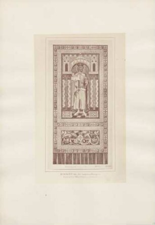 Wandgemälde von Hermann I., Landgraf von Thüringen, zwischen der V. und VI. Bogenstellung im großen Wartburgsaal