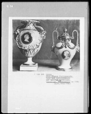 Vase mit antiken Bildnissen