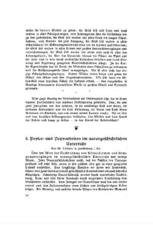 Papier- und Papparbeiten im naturgeschichtlichen Unterricht
