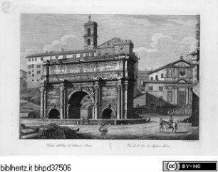Verschiedene Ansichten Roms und UmgebungVeduta dell'Arco di Settimio Severe; (Taf. 25 [27]) - Ansichten Roms u. Umbegung - versch. Stecher