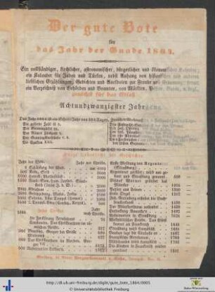 Der gute Bote für das Jahr der Gnade 1864.