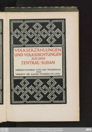 Volkserzählungen und Volksdichtungen aus dem Zentral-Sudan