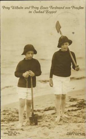 Prinz Wilhelm und Prinz Louis Ferdinand von Preußen im Seebad Zoppot
