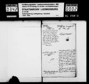 Gesuch des Schusters Jakob Rau in Rommelshausen um Ausstellung eines Wanderbuches für seinen Pflegesohn und Lehrling Karl Friedrich Lämmle daselbst