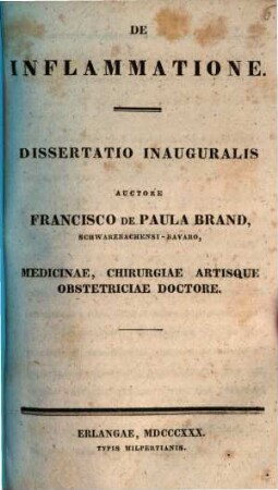 De inflammatione : Diss. inaug.