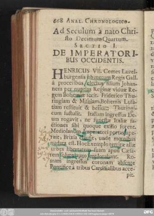 Sectio I. De Imperatoribus Occidentis.