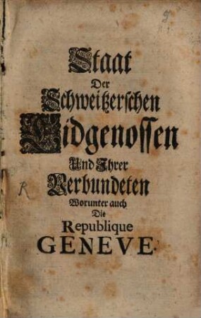 Staat der schweizerischen Eydgenossen
