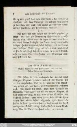 Zweites Kapitel. Nähere Würdigung des Hautsystems. Der Katarrh. Dessen Wesen und Wichtigkeit.