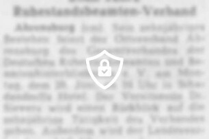 Zehn Jahre Ruhestandsbeamten-Verband