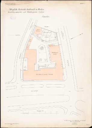 Eisenhüttenmännisches und metallurgisches Institut der Technischen Hochschule, Aachen: Lageplanausschnitt 1:200