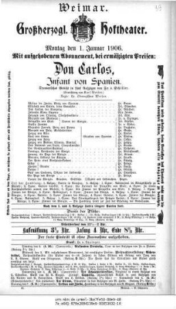 Don Carlos, Infant von Spanien