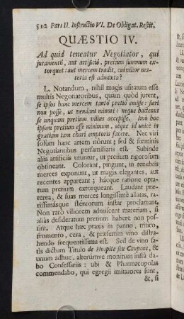 512-540, Quaestio IV. Ad quid teneatur Negotiator, qui juramento, aut artificio...
