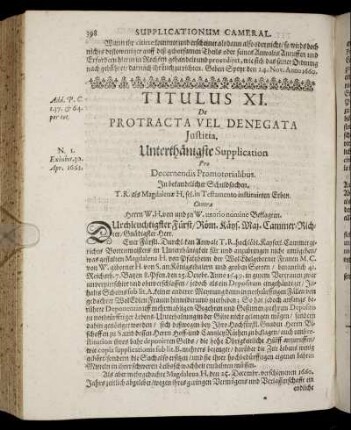 Titulus XI. De Protracta Vel Denegata Justitia.