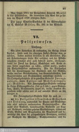 VI. Polizeiwesen