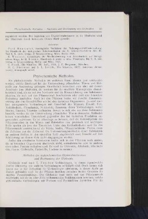 Methoden des makrochemischen Glykosidnachweises und Bestimmung der Glykoside.