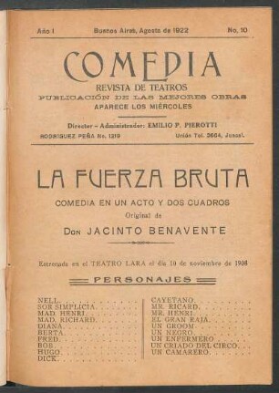 1922001000: La fuerza bruta : [comedia en un acto y dos cuadros]