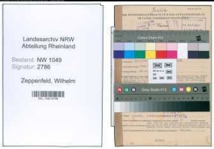 Entnazifizierung Wilhelm Zeppenfeld , geb. 29.10.1900 (Amtsgerichtsrat)