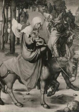 Die Flucht nach Ägypten : Die Flucht nach Ägypten (1495/1496, A. Dürer; Fichtenholz; 63 x 46 cm; Staatliche Kunstsammlungen Dresden (SKD))