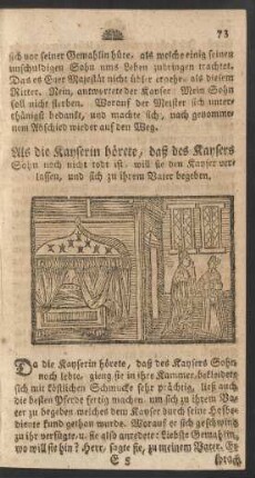 Als die Kayserin hörete, daß des Kaysers Sohn noch nicht todt ist, will sie den Kayser verlassen ...