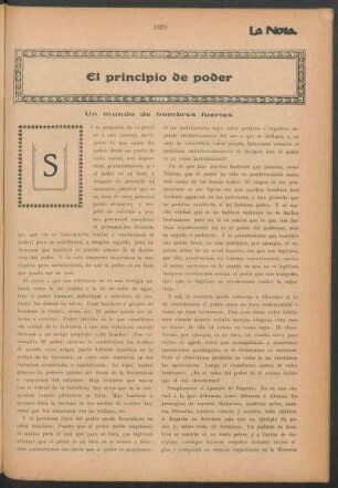 El principio de poder : Un mundo de hombres fuertes