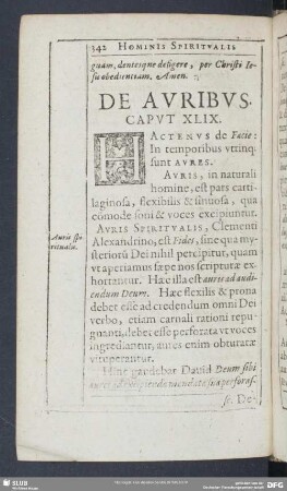 De Auribus. Caput XLIX.