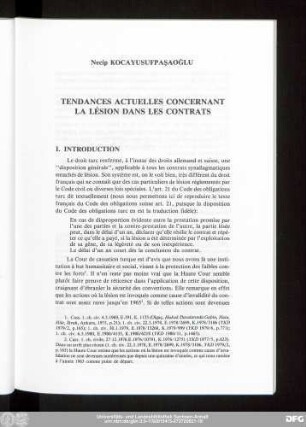 Necip Kocayusufpaşaoğlu Tendances Actuelles Concernant La Lésion Dans Le Contrats