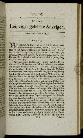 No. 36. Den 4ten May 1789.