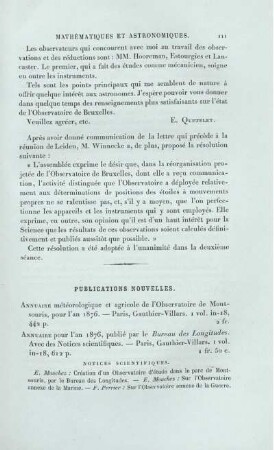 Publications Nouvelles
