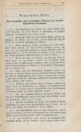 Neunzehnter Titel. Von dinglichen und persönlichen Rechten auf fremdes Eigenthum überhaupt