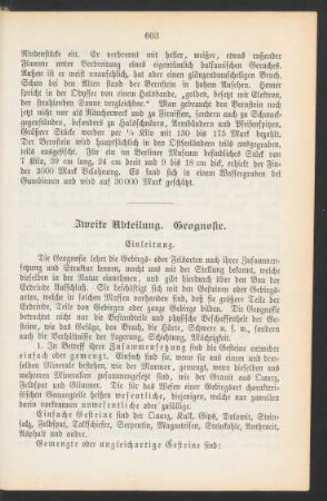 Zweite Abteilung. Geognosie.