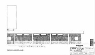 Böblingen: Neubau des Empfangsgebäudes , Teilansicht Nordseite, Blatt 97 Empfangsgeb. Nordseite