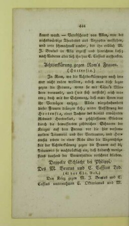 Achtserklaerung gegen Rom's Frauen. (Hortensia.)