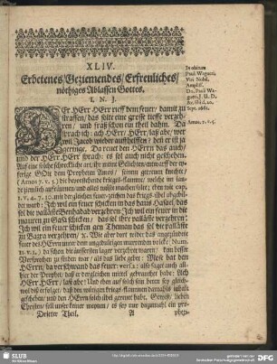 XLIV. Erbetenes, Geziemendes, Erfreuliches, nöthiges Ablassen Gottes