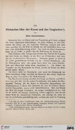 Nietzsches Idee der Kunst und des Tragischen