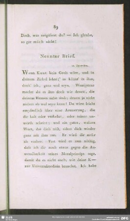 Neunter Brief. 11. December