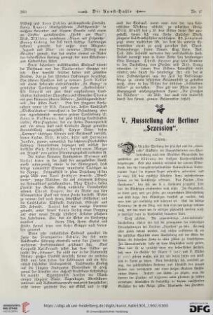 V. Ausstellung der Berliner "Sezession"