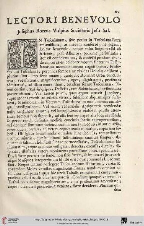 Lectori Benevolo