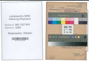 Entnazifizierung Wilhelm Rademacher , geb. 20.09.1878 (Gastwirt)