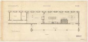 Fick, Roderich; Obersalzberg; SS-Kaserne mit Mannschaftsgebäude, Wirtschaftsgebäude, Exerzierhaus, Kasernenhof, Turnhalle - Wirtschaftsgebäude, Küchenabteilung (Grundriss EG)
