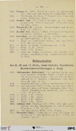 Holzschnitte (Nr. 2395-2538)