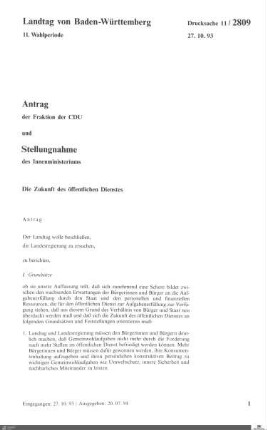 Antrag der CDU: Zukunft des öffentlichen Dienstes
