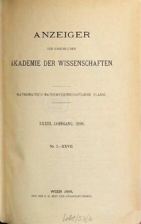 Anzeiger. 33. 1896