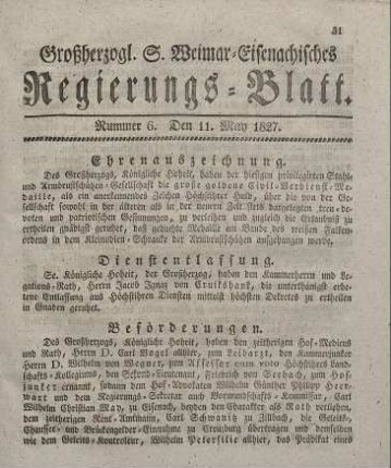 Nr. 6 : 11. May 1827